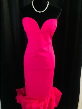 Elegant Strapless Sweetheart Fuchsia Mermaid Dress
